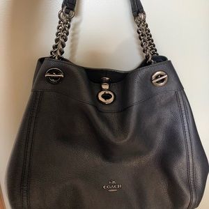Navy blue coach shoulder bag